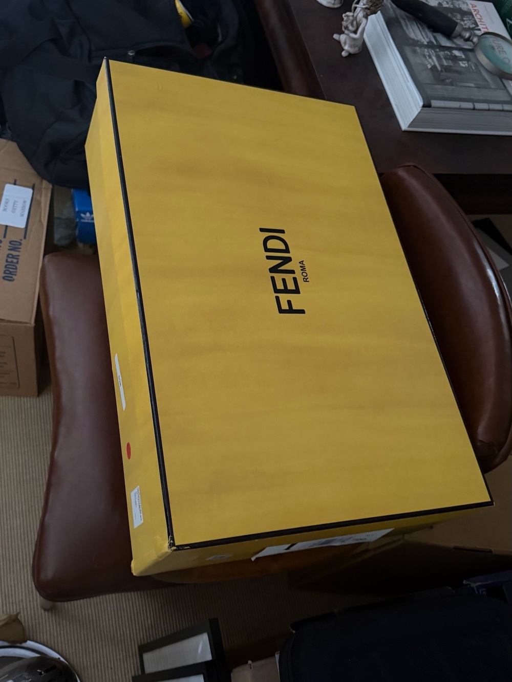 Fendi Yellow large Logo Box for Boots